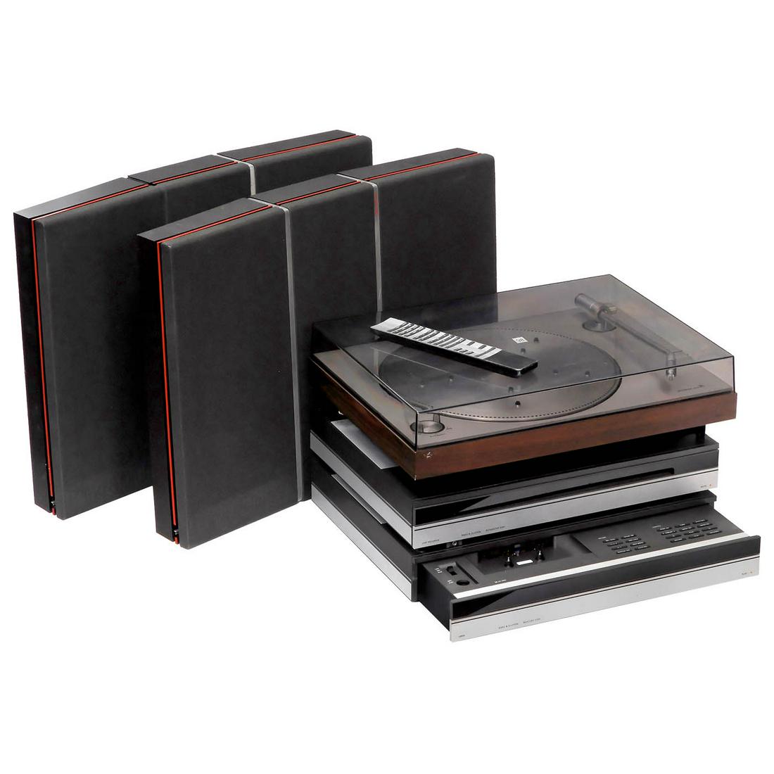 Bang & Olufsen 5500 Series Stereo System, c. 1988: Bang & Olufsen 5500 Series Stereo System, c. 1988 Denmark, consisting of: 1) Beomaster 5500, radio receiver and amplifier, 2 x 60 watts, 8 ohms, long wave, medium wave and FM, automatic station search