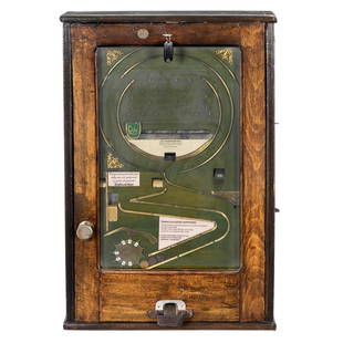 German Amusement Machine, c. 1930: German Amusement Machine, c. 1930 Probably Wilhelm FÃ¼rst, Apparate-Bauanstalt, Berlin. Mechanical skill game with payout, similar to the model "HenkeltÃ¶pfchen", a slingshot and catcher