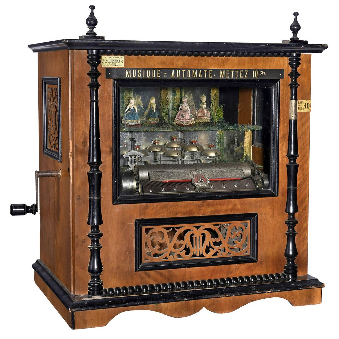 Rare Coin-Activated "Station" Musical Box, c. 1890: Rare Coin-Activated "Station" Musical Box, c. 1890 No. 8538, playing eight popular and operatic airs including a lively rendition of the "FreyschÃ¼tz" overture by Weber, accompanied by six optional 