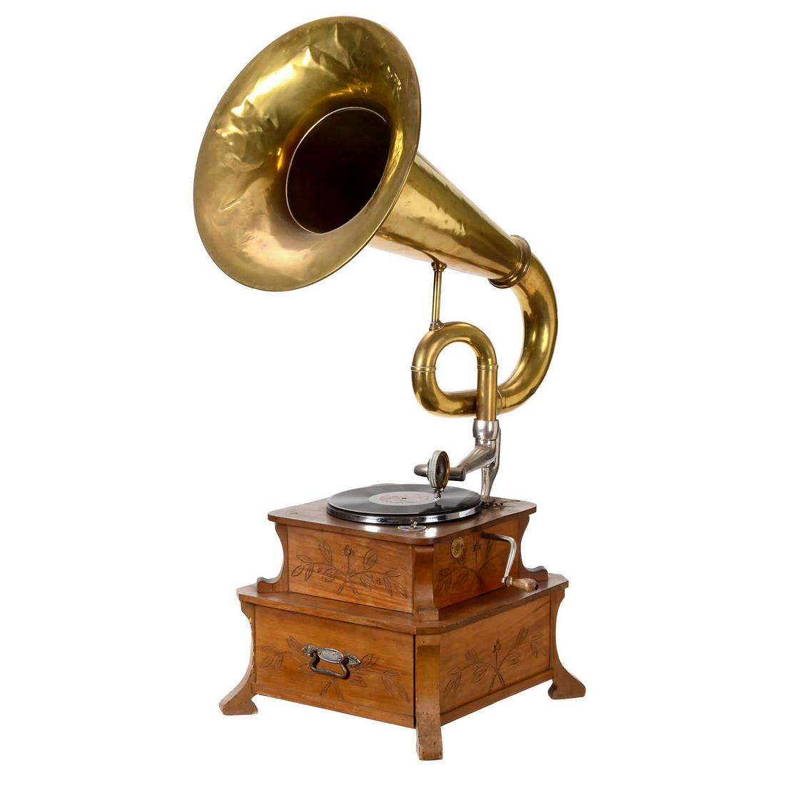 Glockola Art-Nouveau Horn Gramophone, c. 1915 (1 of 1)