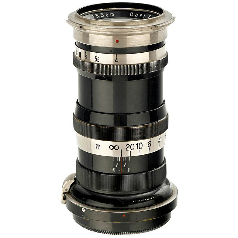 Sonnar 4/13,5 cm for Contax, c. 1936: Sonnar 4/13,5 cm for Contax, c. 1936 Carl Zeiss, Jena. For Contax II/III, black/nickel, no. 1631850, with retro ring and rear cap. Sonnar 4/13,5 cm für Contax, um 1936 Carl Zeiss, Jena. Für Contax I