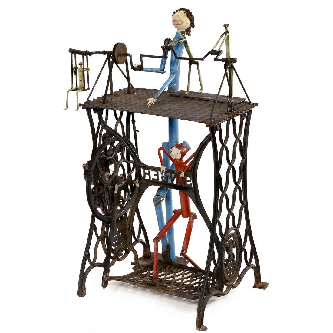 Steampunk Automaton Sewing Machine, 1970s (1 of 2)