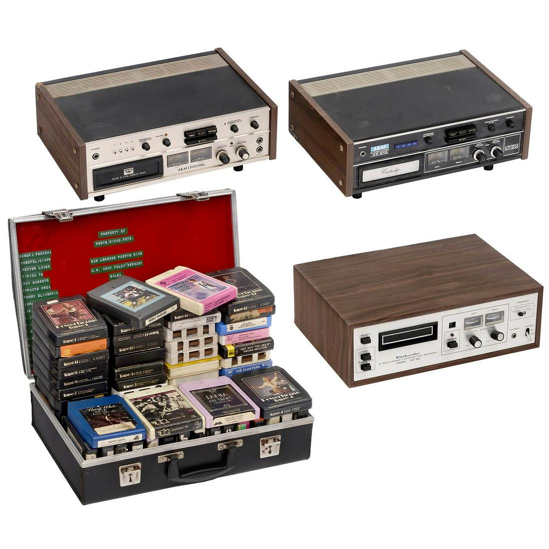 3 Eight-Track Stereo Cartridge Tape Recorders, c. 1973 (1 of 4)