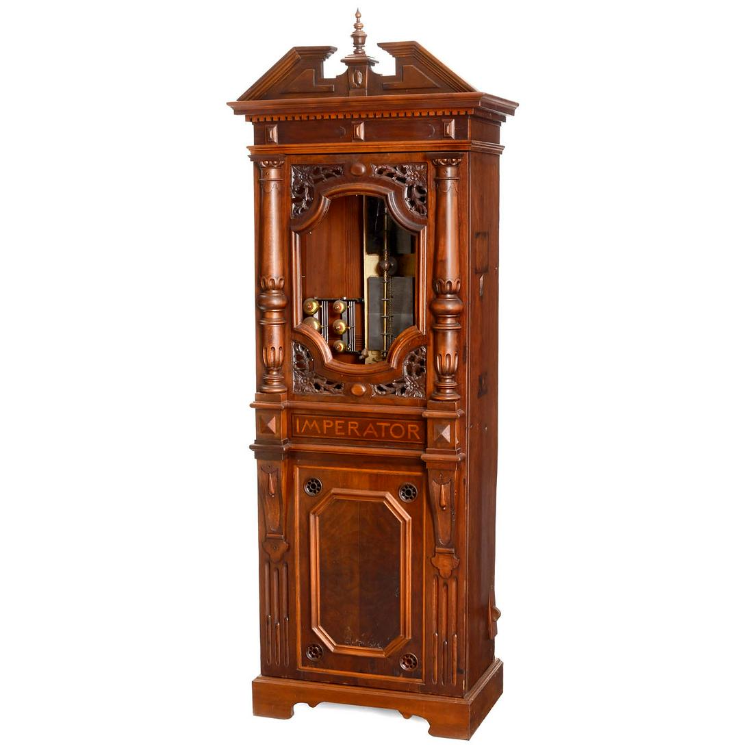 Imperator Model 49 Coin-Operated Disc Musical Box, c. 1895: Imperator Model 49 Coin-Operated Disc Musical Box, c. 1895 Friedrich Adolf Richter & Cie, Rudolstadt in Thuringia, Germany. For 21 1/8-inch discs, with 300 teeth in double duplex steel comb, accompani