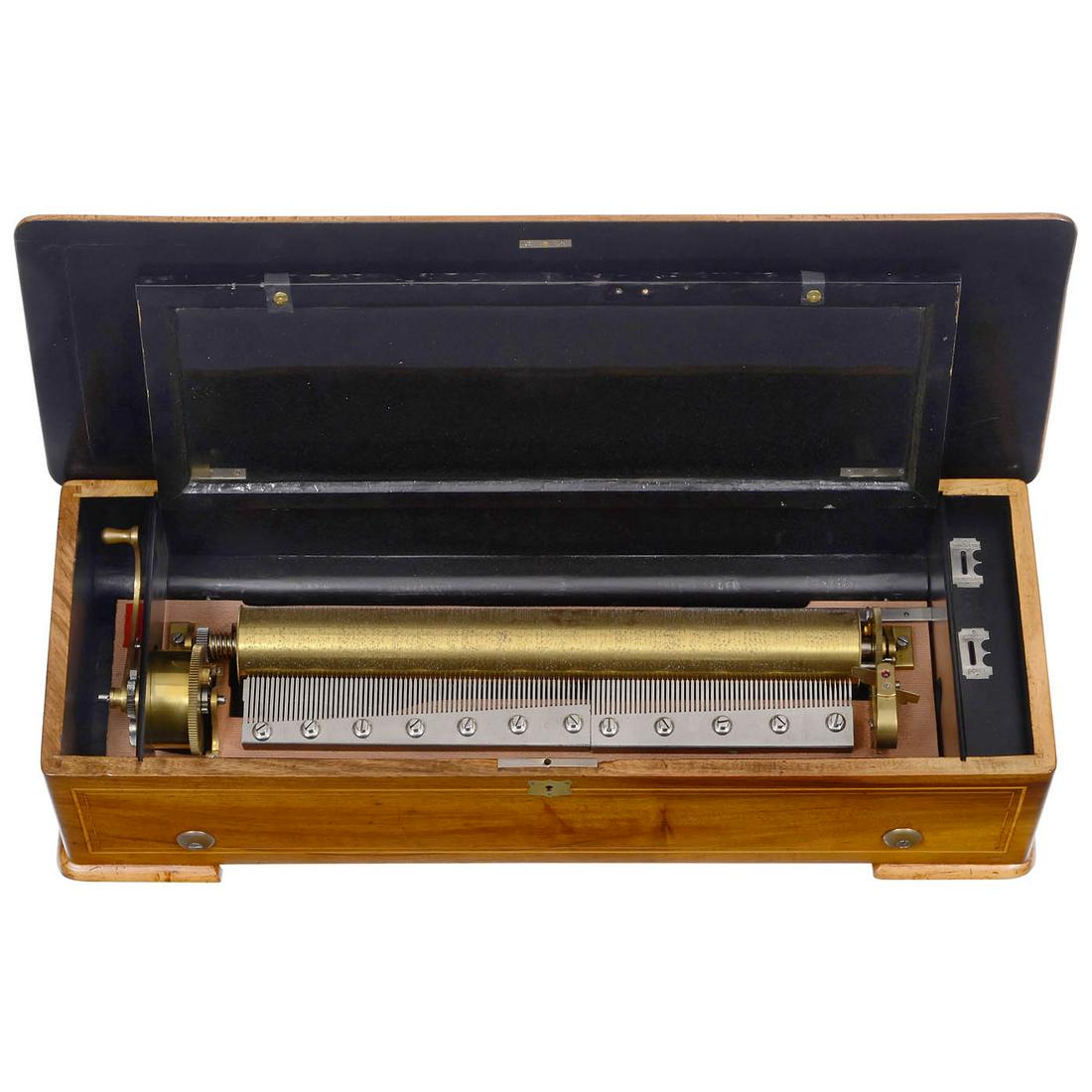 Forte-Piano Musical Box, c. 1885: Forte-Piano Musical Box, c. 1885 No. 772, probably Mermod Frères, playing eight airs on two combs of 70 and 53 teeth (both complete, approx. three neatly replaced tips in the forte comb), in refi