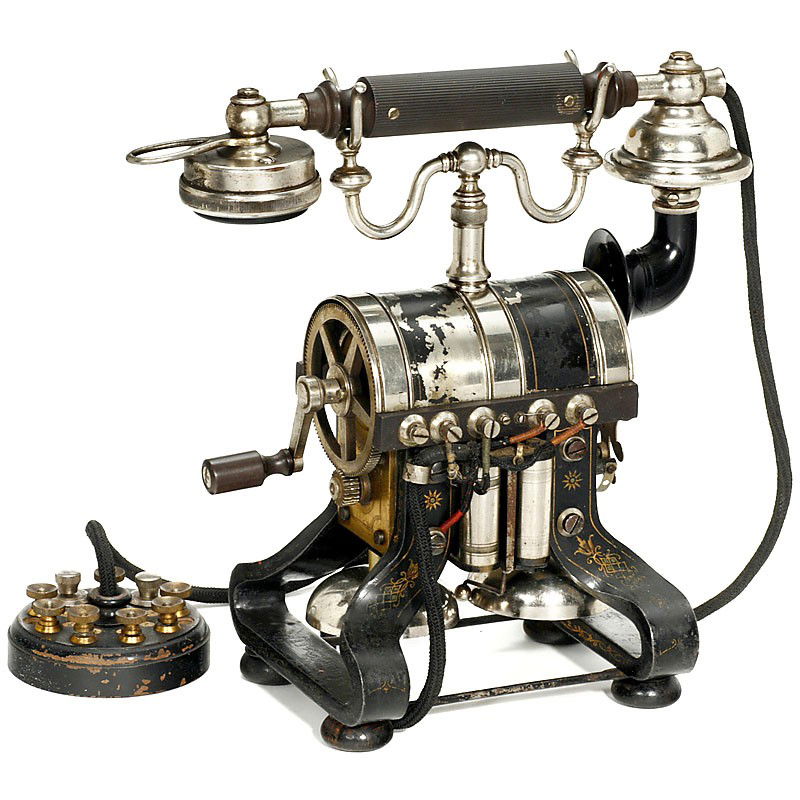 Extremely Rare Table Telephone Set No. 10: "Tunnan": Extremely Rare Table Telephone Set No. 10: "Tunnan" (= Barrel), c. 1896 By A.B. Telefonfabriken, Stockholm, Sweden. Handset marked: "A.B. - L.M. Ericsson". For the nation-wide operating and state-owne