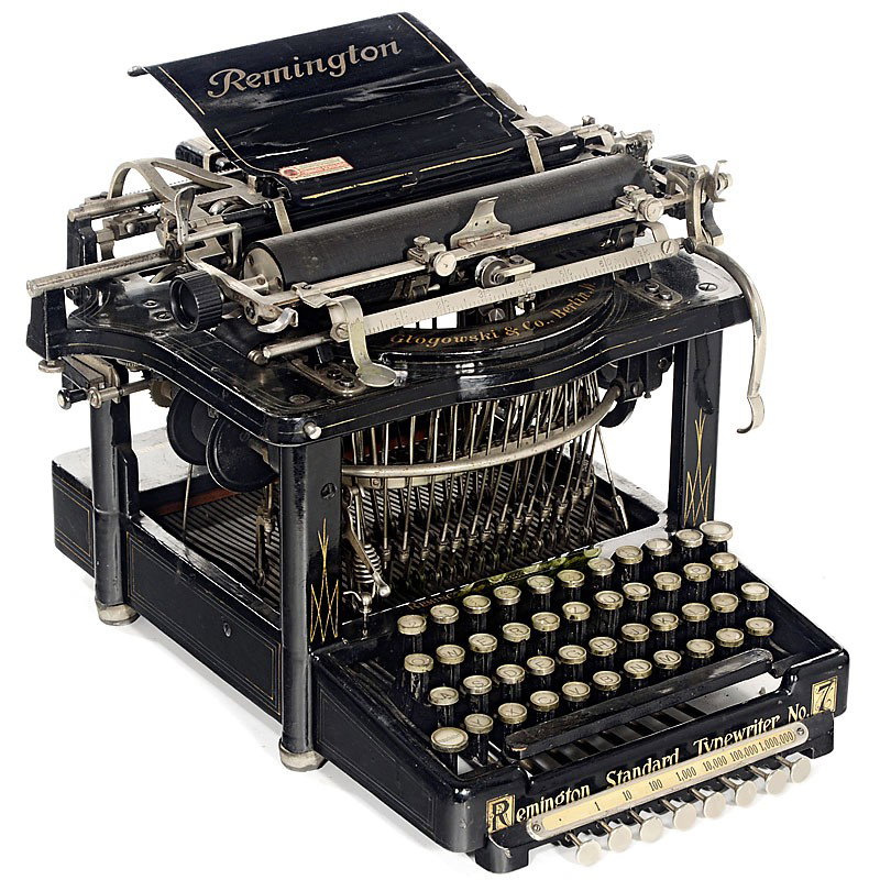 Remington Standard No. 7 with Rare Gorin Tabulator: Remington Standard No. 7 with Rare Gorin Tabulator, 1896 Logo replaced. - Serial no. 68462. Remington Standard No. 7 mit seltenem Gorin-Tabulator, 1896 Populäre amerikanische Unteranschlagmaschine, m