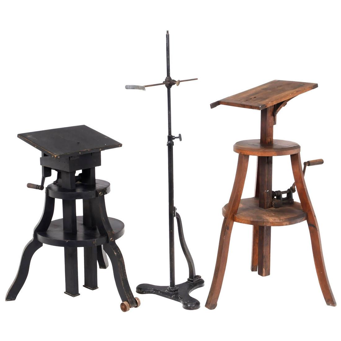 2 Studio Tripods and one Head Holder, c. 1880 (1 of 1)
