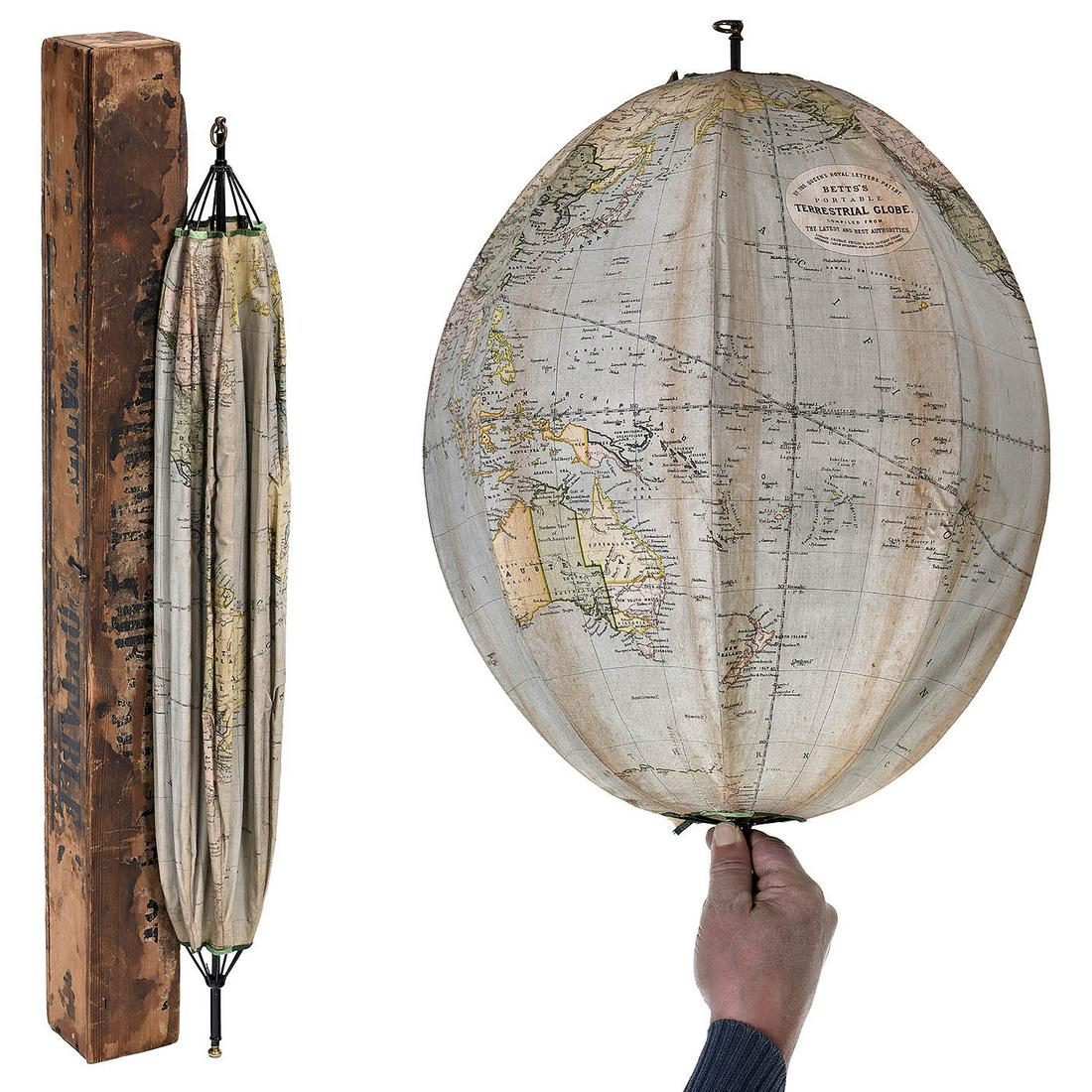 Bett's 16-Inch Collapsible Terrestrial Globe, c. 1880 (1 of 4)