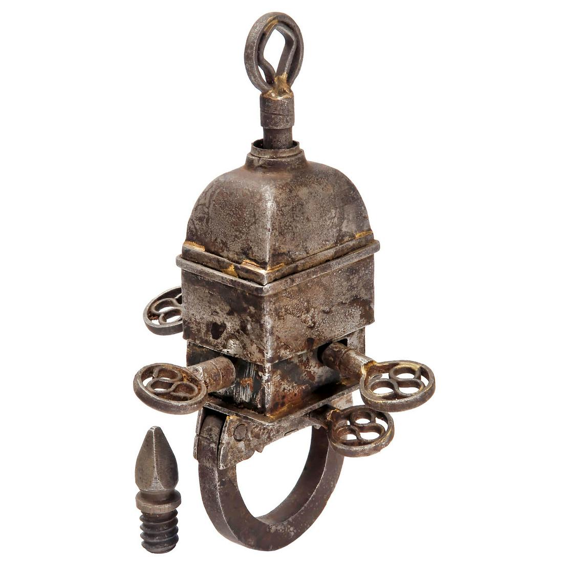 Wrought-Iron Padlock for 4 Keys, c. 1780 (1 of 2)