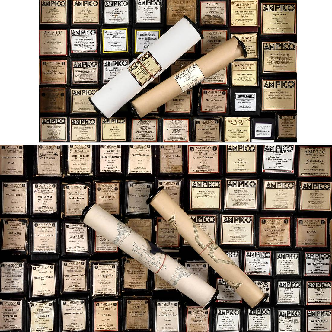 Lot of 140 Ampico Player Piano Rolls (1 of 3)