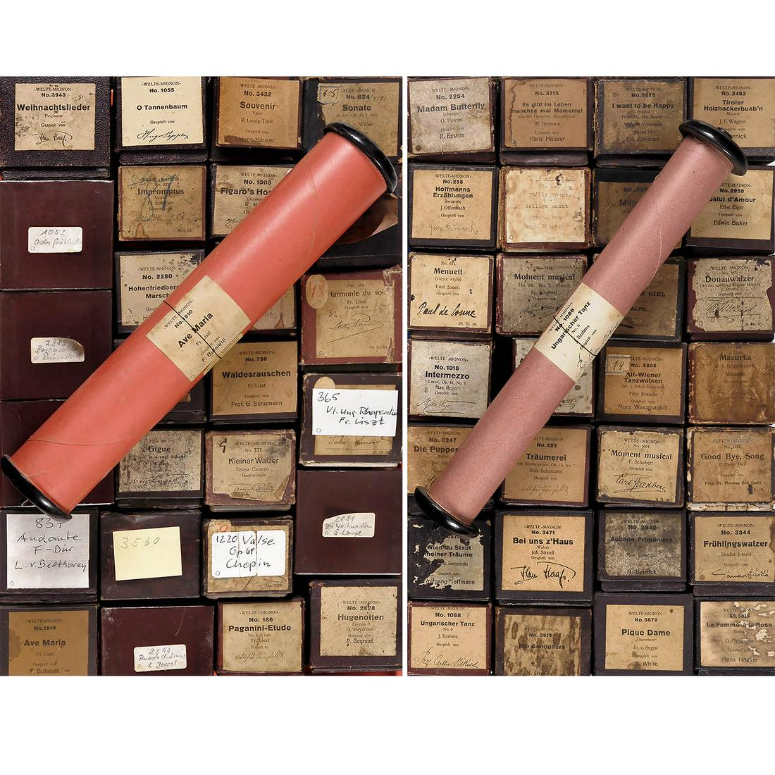 54 Welte-Mignon Reproducing Piano Rolls (T 100 -Red), 1905 onwards (1 of 7)