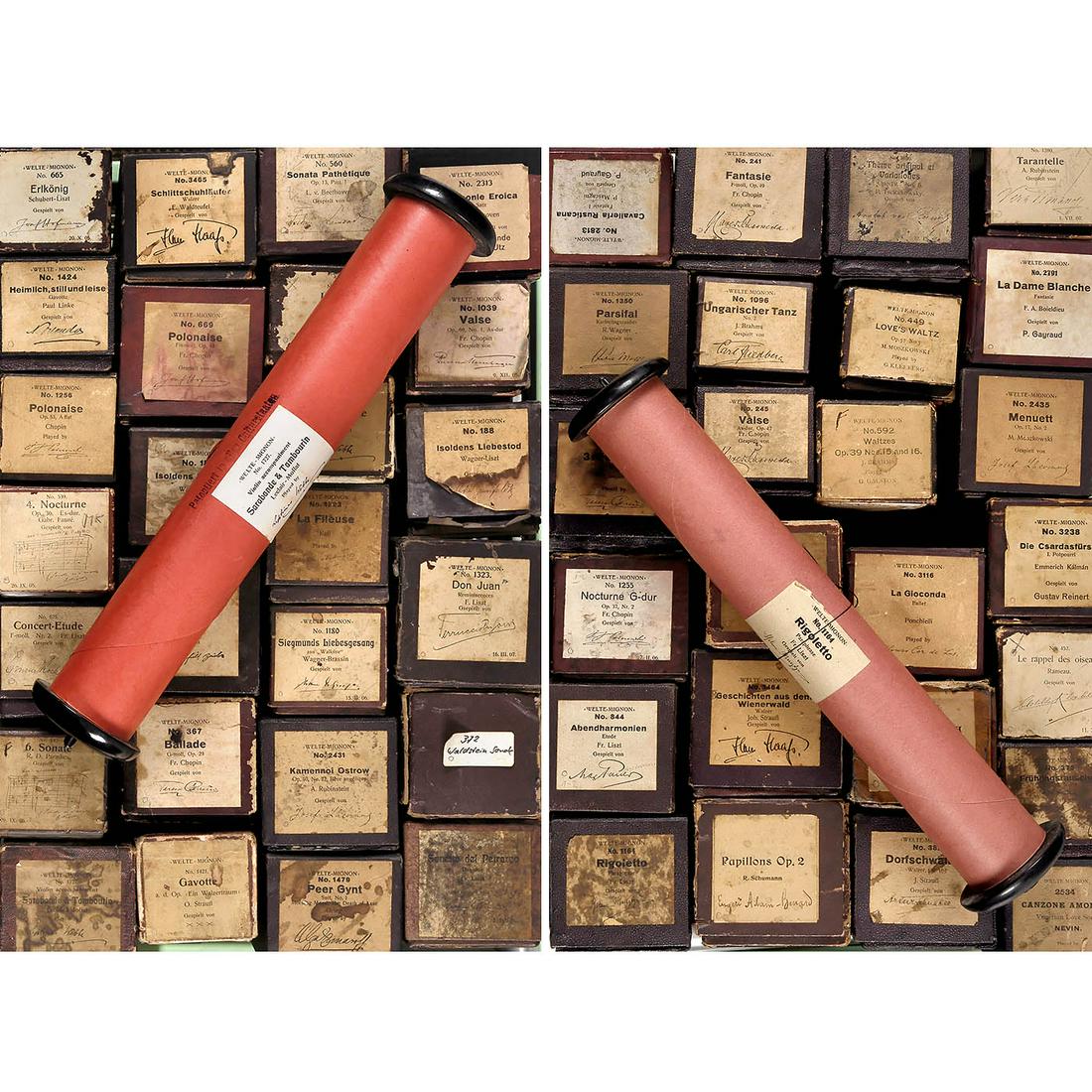 51 Welte-Mignon Reproducing Piano Rolls (Red), 1905 onwards (1 of 7)