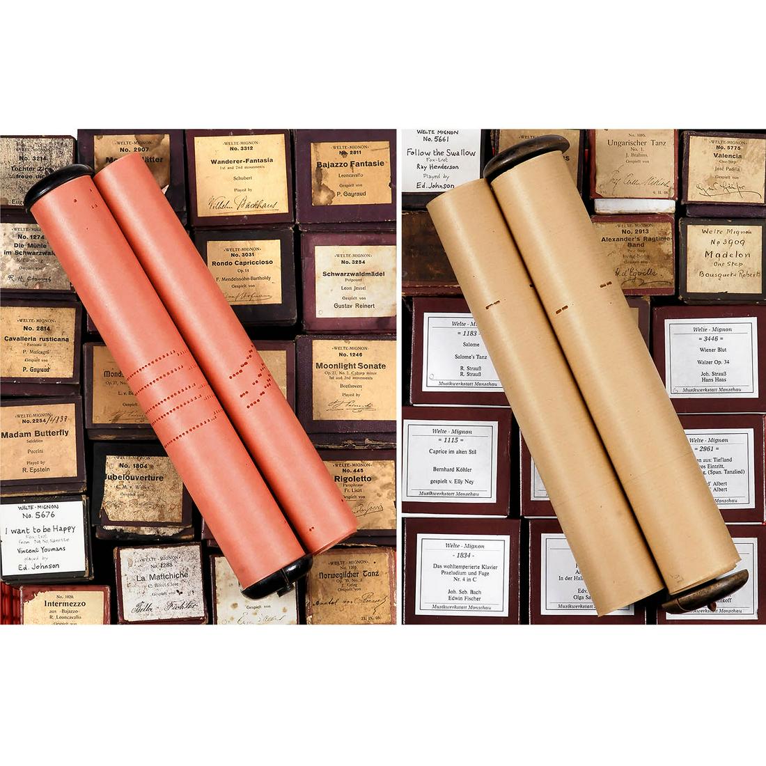 44 Welte-Mignon Reproducing Piano Rolls (Red), 1905 onwards (1 of 3)