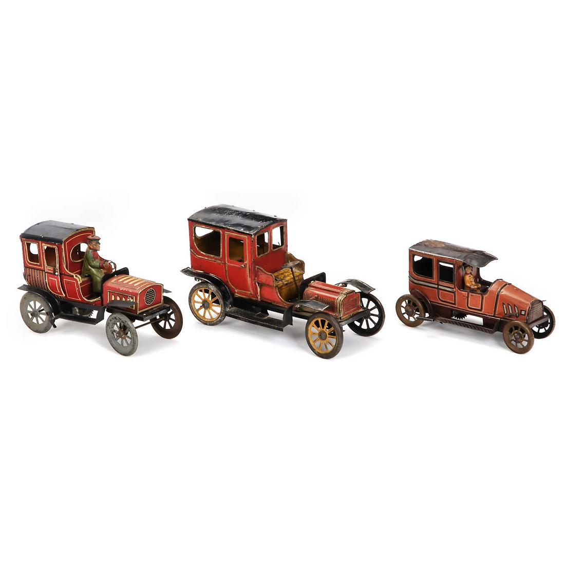 3 Tin Toy Cars, c. 1920 (1 of 1)
