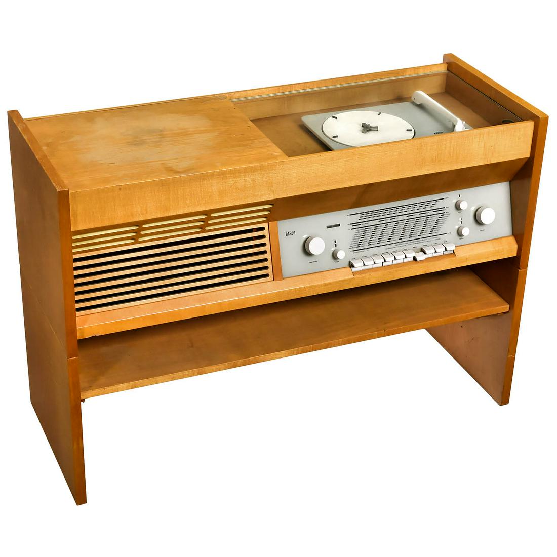 Braun PK-G5/7 Radio-Phono Combination, 1958: Braun PK-G5/7 Radio-Phono Combination, 1958 Braun, Frankfurt. Design by Hans Gugelot, 9 tubes, 110, 125, 150, 220 and 240 volts AC, Braun PC3 phono chassis, long wave, medium wave, short wave and VHF,