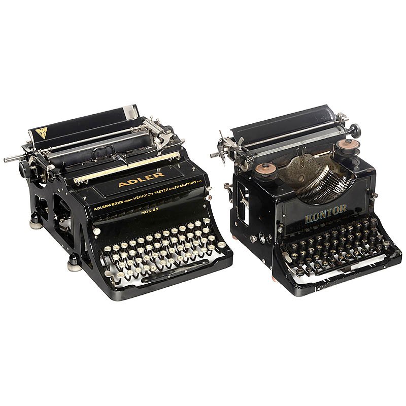 "Kontor", 1921: "Kontor", 1921 Rare model name, like "Liga" or "Reliable". - Literature: Martin, 1949, p. 308. - (3/3) - And: 2) "Adler Mod. 25", 1925. Good condition. (2/2) "Kontor", 1921 Seltene Bezeichnung der "Li