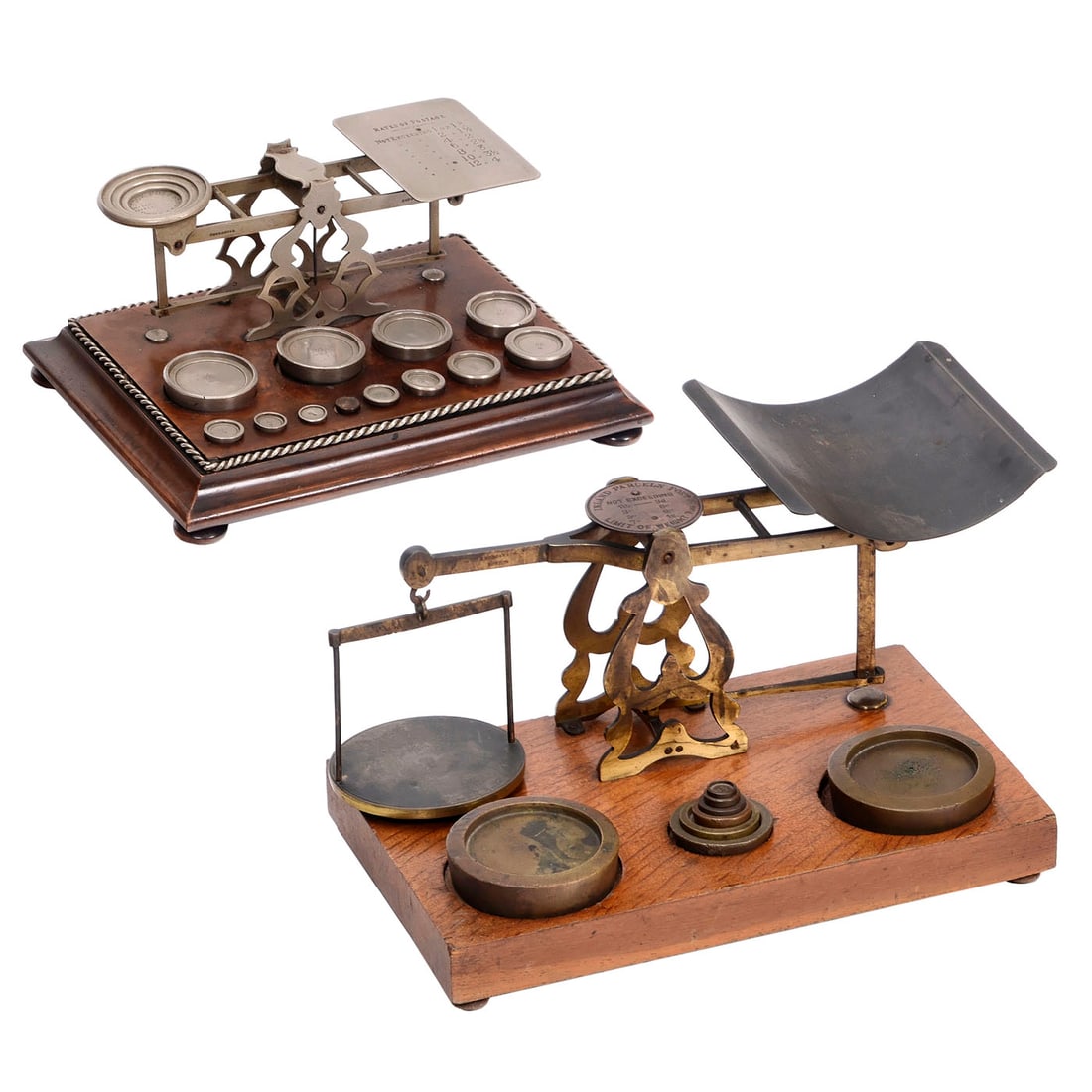 2 British Postal Scales with Weights, c. 1900 (1 of 1)