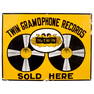 Twin Gramophone Records Enamel Advertising Sign, c. 1925