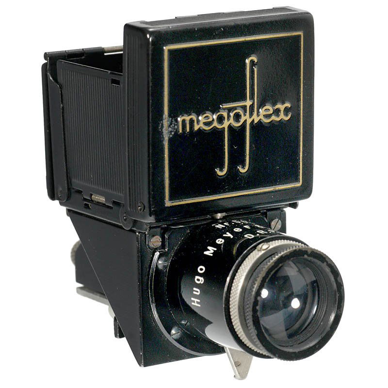 Megoflex Viewfinder No. 564: Megoflex Viewfinder No. 564 Hugo Meyer & Co., Görlitz. Mirror with stains. Megoflex-Sucher Nr. 564 Hugo Meyer & Co., Görlitz. Spiegel etwas fleckig.