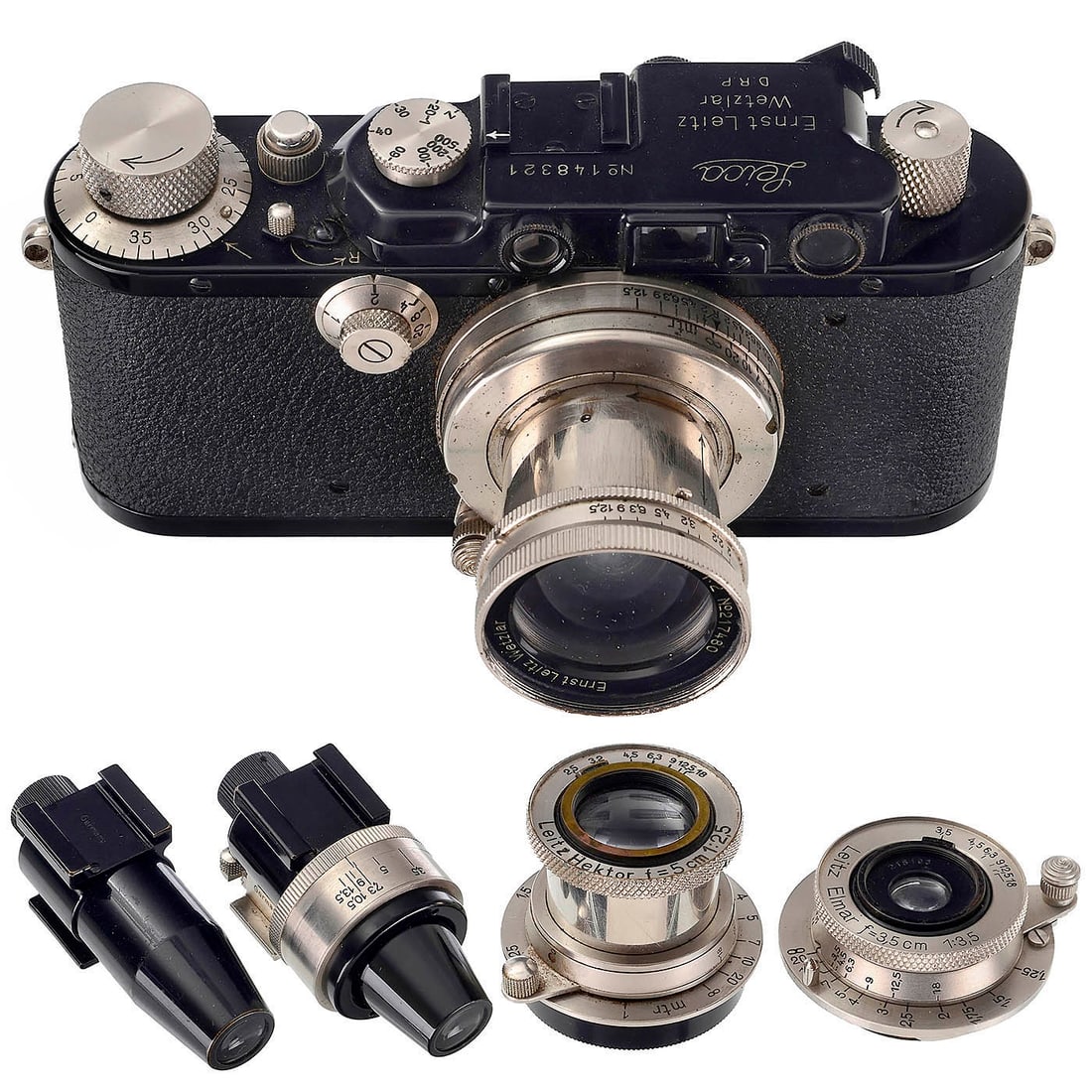 Leica III Camera with 3 Nickel-Plated Lenses, c. 1934 (1 of 3)