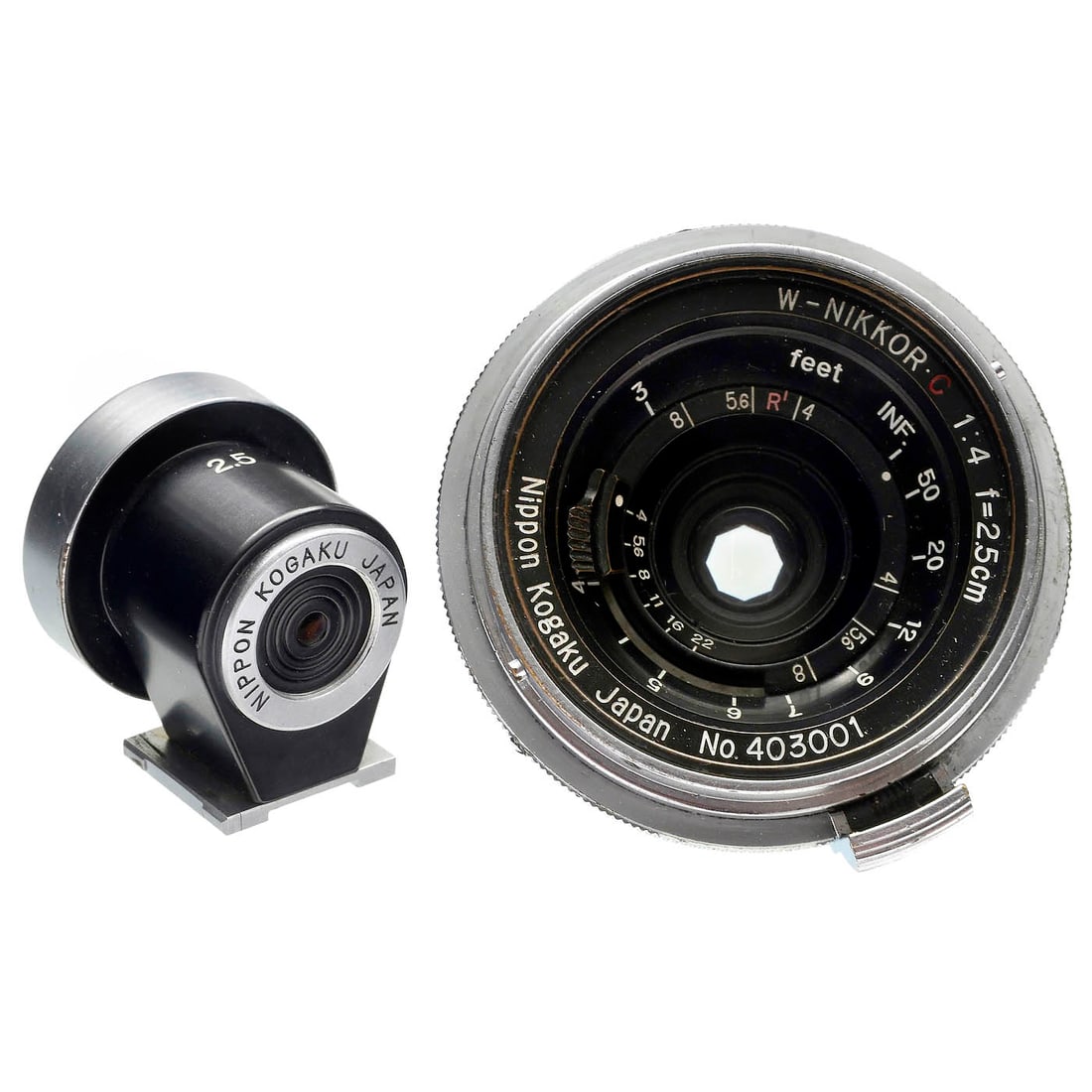 W-Nikkor C 4/2.5 cm Lens with Viewfinder, 1953 onwards (1 of 2)