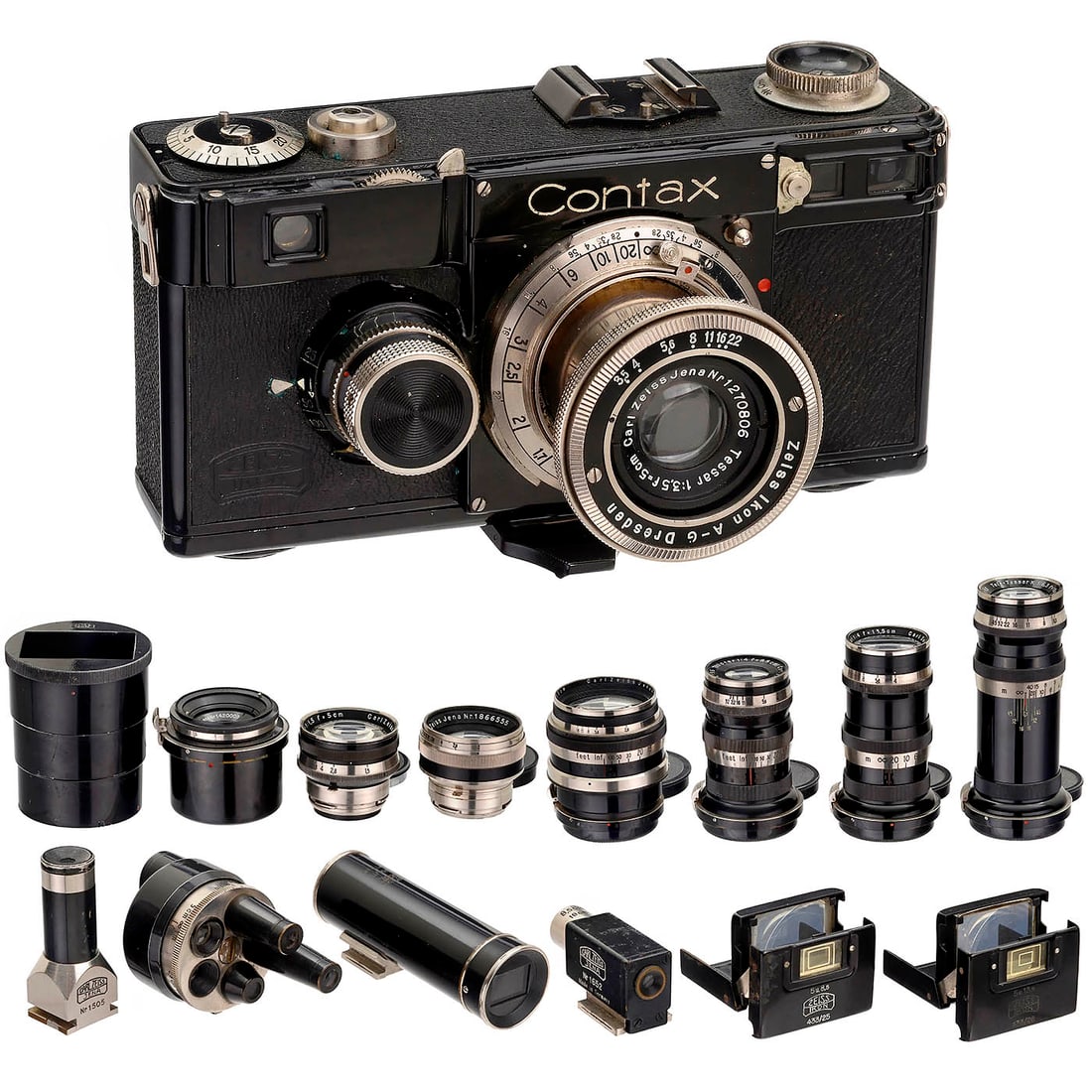 Large Contax I Outfit with 8 Nickel-Bound Lenses (1 of 6)