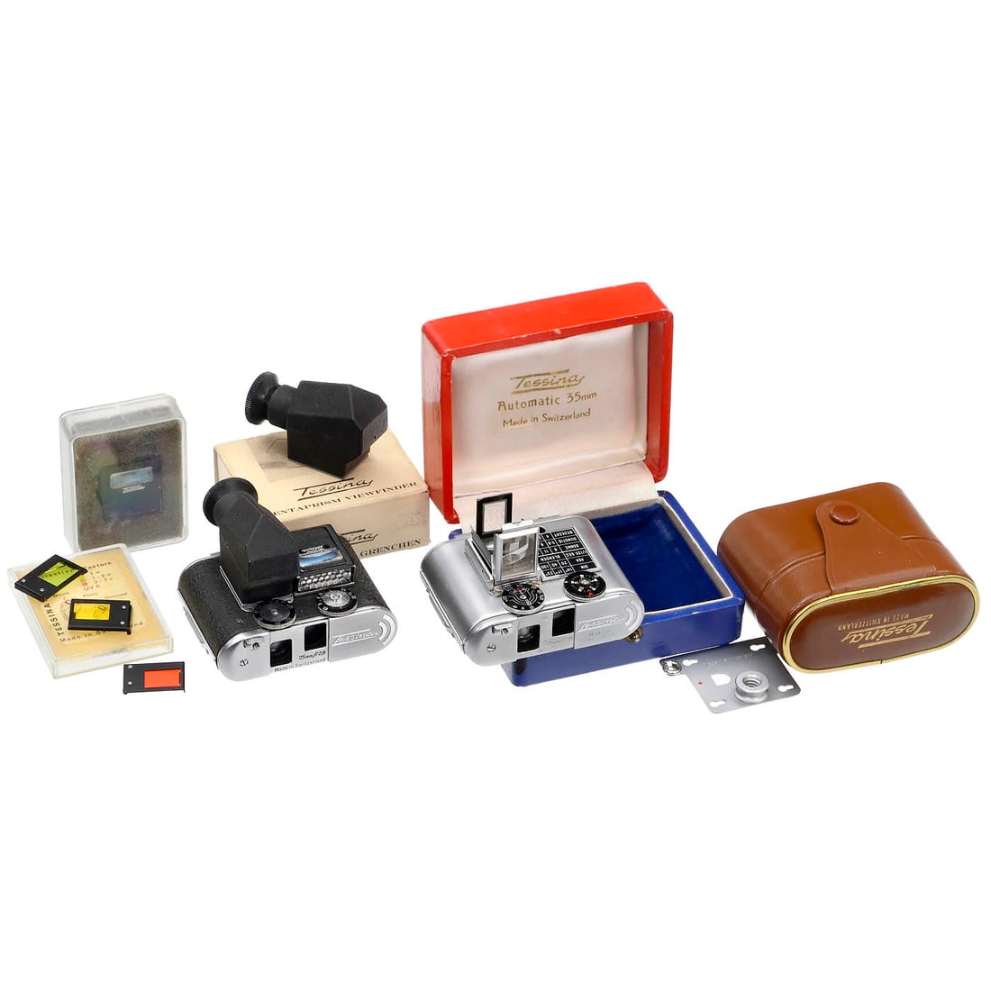 2 Tessina Cameras with Accessories, c. 1960 (1 of 1)