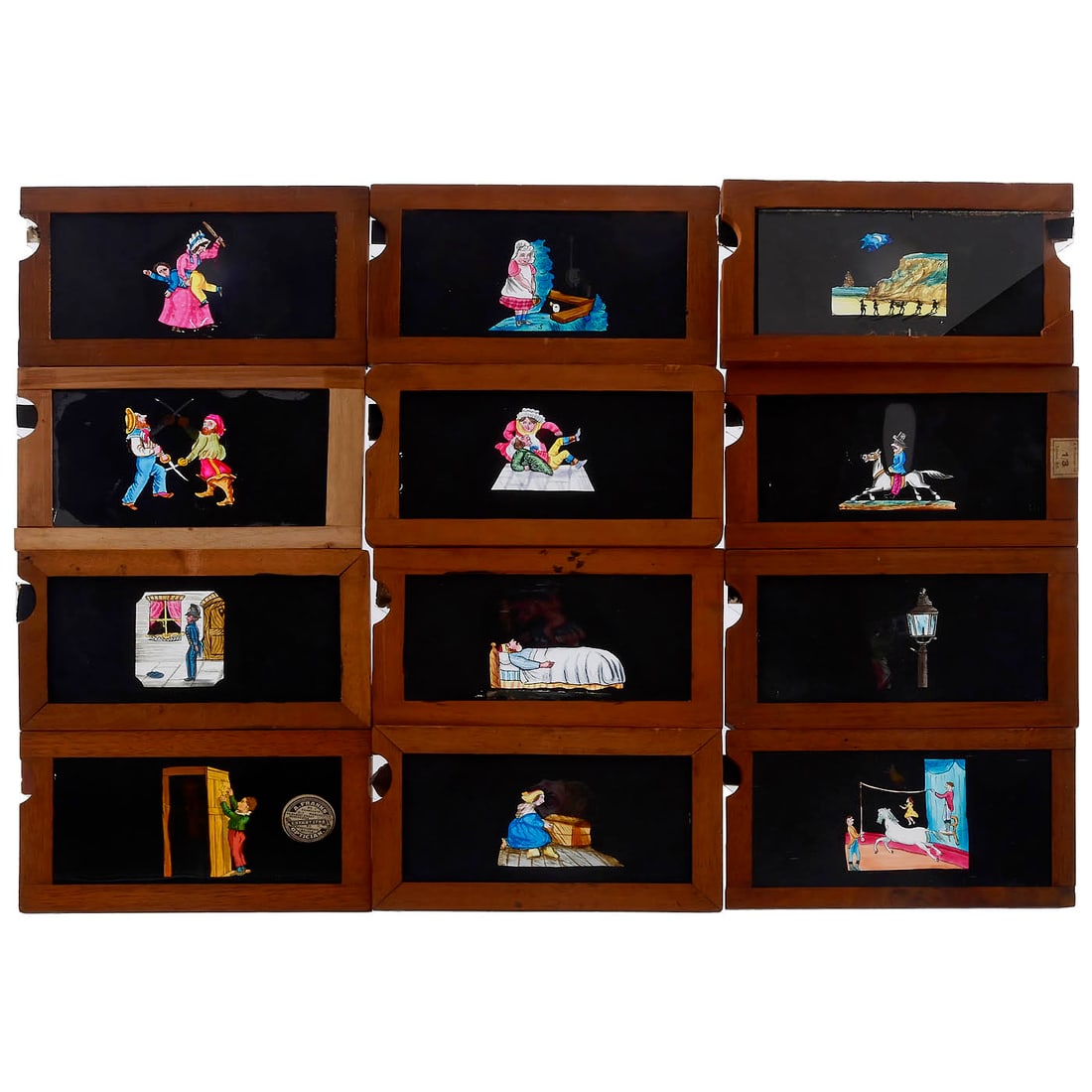 31 Attractive Magic Lantern Single Slipping Slides (4 x 7 in.), c. 1860-1900 (1 of 7)