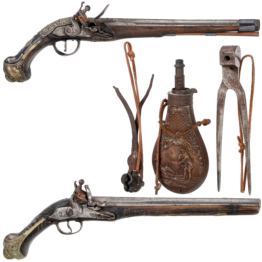 2 Flintlock Pistols and Accessories, c. 1780 (1 of 6)