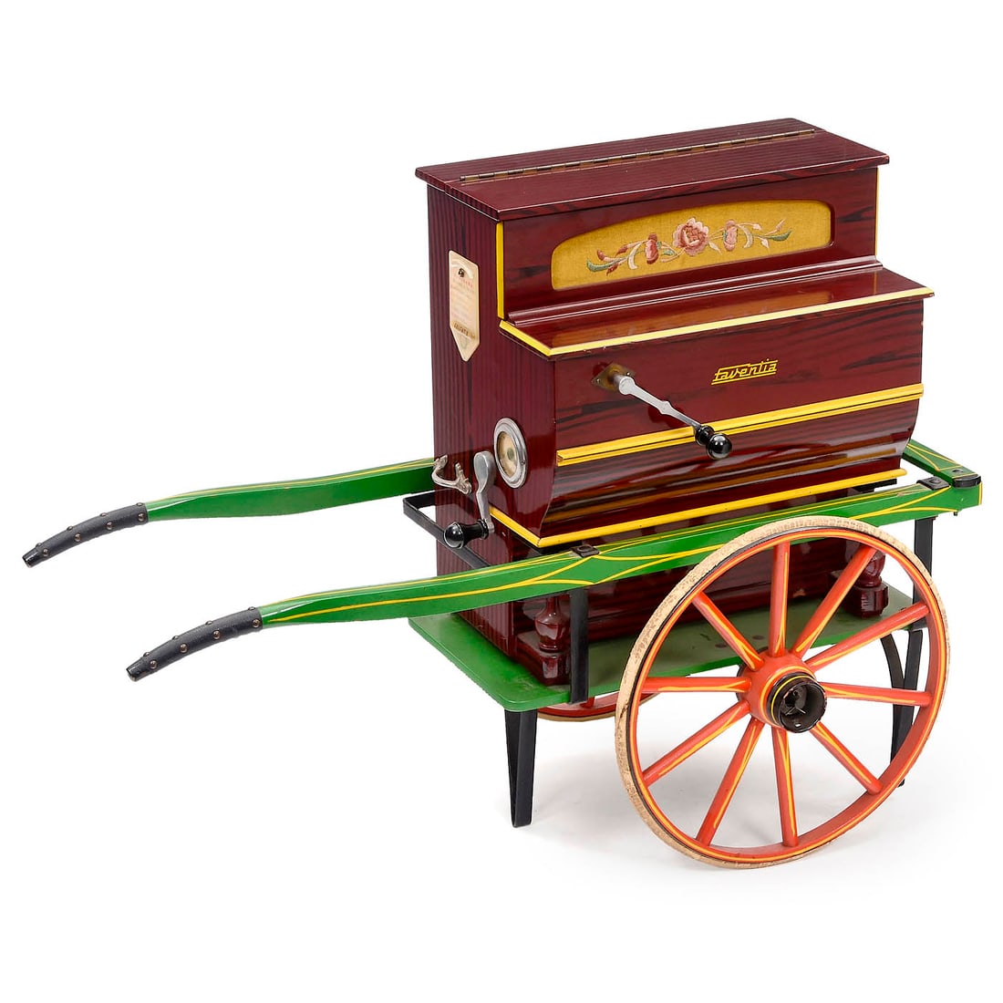 Spanish Miniature Barrel Piano on Cart, c. 1960 (1 of 2)