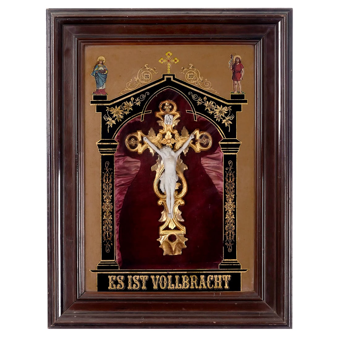 Crucifix in Musical Picture Frame, c. 1890 (1 of 2)