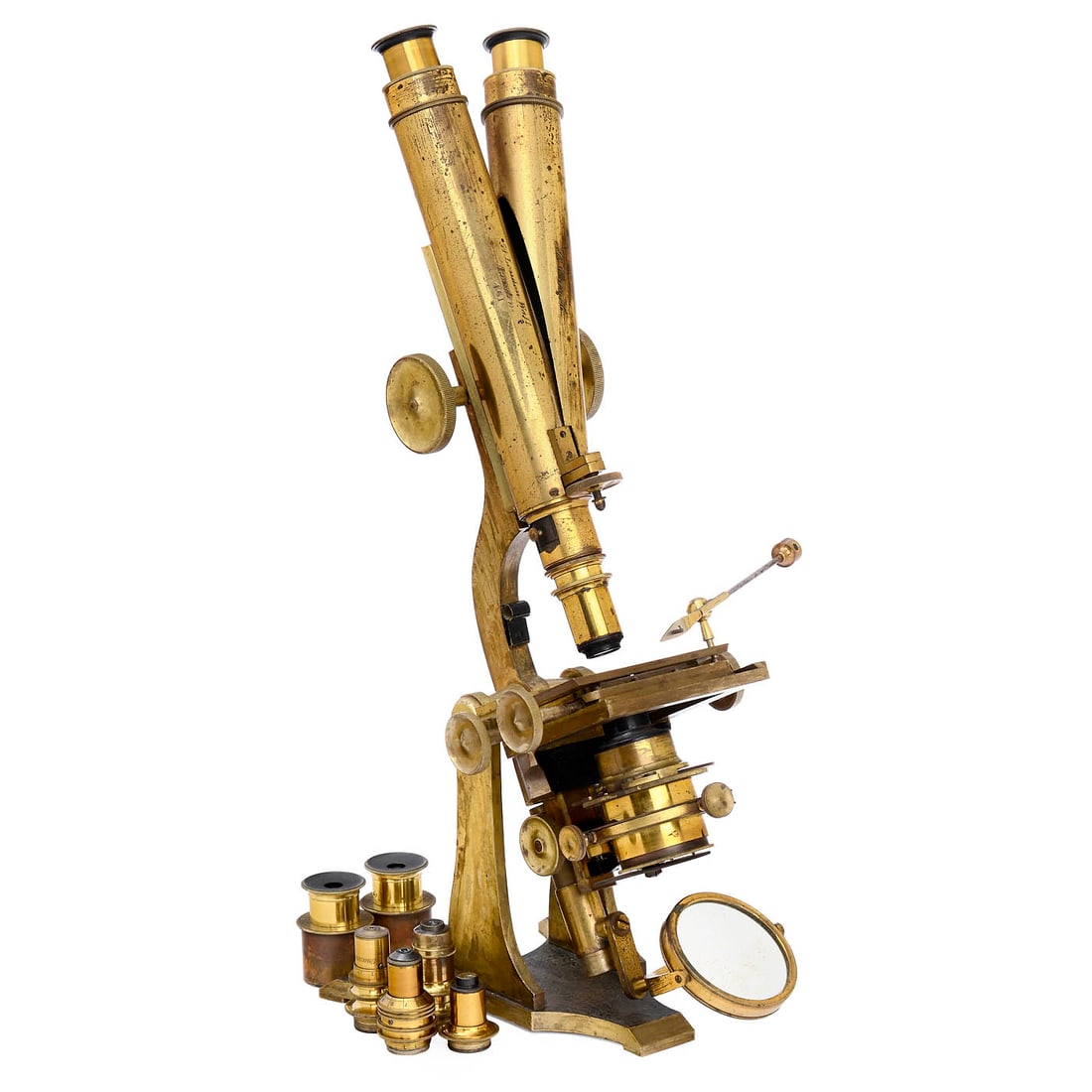 Binocular Microscope by Henry Crouch, London, c. 1870 (1 of 3)