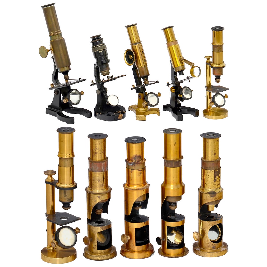 10 Small Microscopes, 1880-1920 (1 of 3)