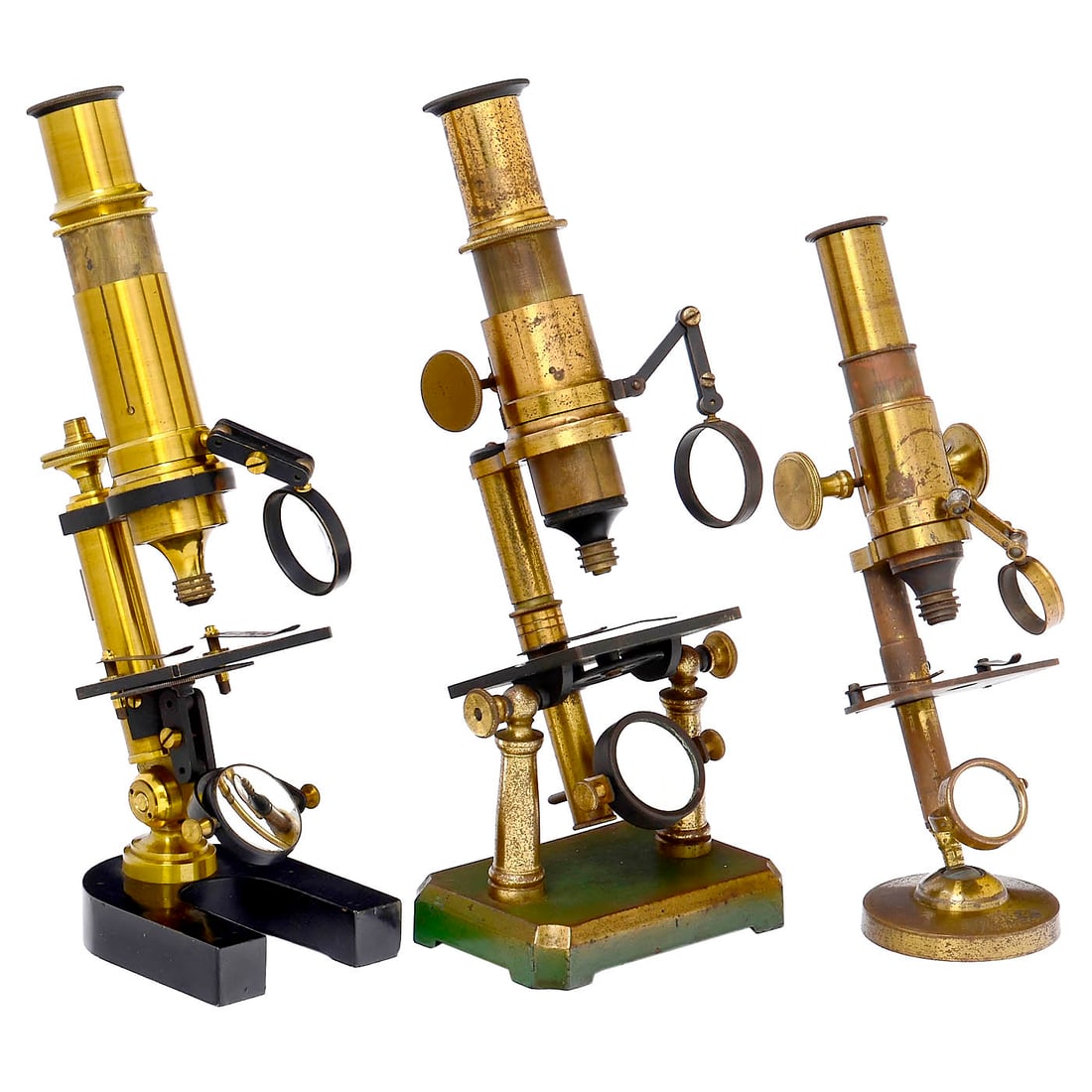 3 Brass Microscopes, c. 1870-80 (1 of 4)