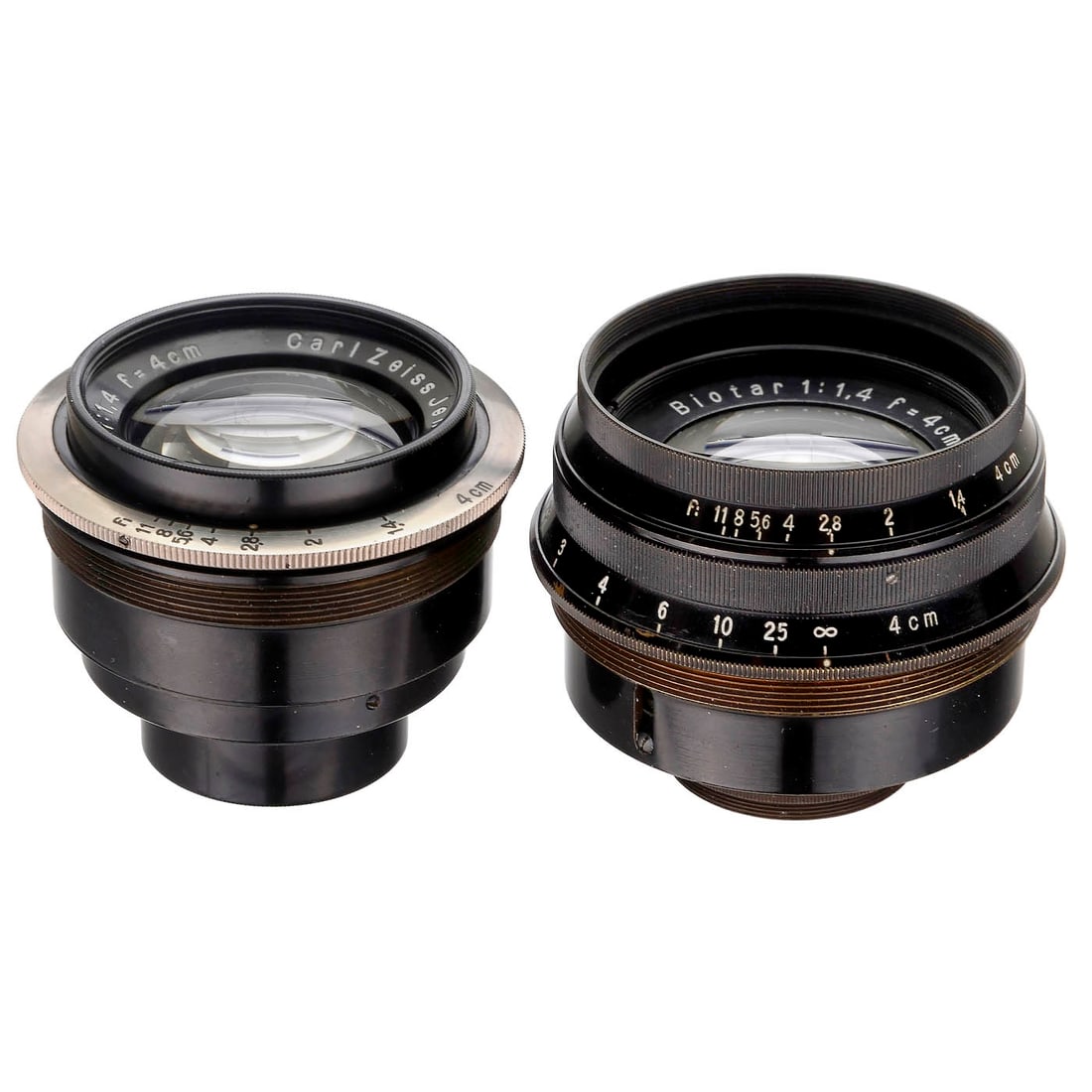 2 Zeiss Biotar 1.4/4 cm Lenses for Debrie, c. 1930 (1 of 1)