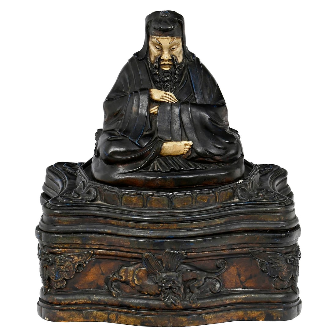 Rare Arton Confucius Gramophone, c. 1924: Rare Arton Confucius Gramophone, c. 1924 No. 54 (on all three case parts), patented in 1924 in England and France by Gonzalez de Yrarrazazeel, manufactured by Andia - Phonographes Artistiques, Paris &