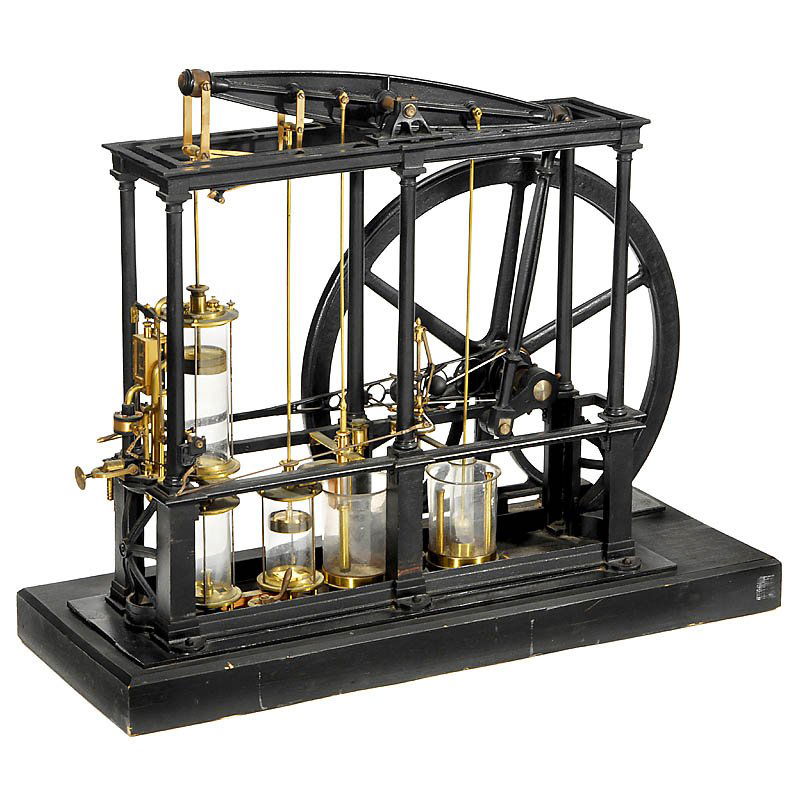 Physical Demonstration Model of a James Watt Type: Physical Demonstration Model of a James Watt Type Beam Steam Engine, c. 1850 Early engineering model of a low-pressure beam engine with double-action cylinder. Manufactured by "Eugène Bourdon, Paris"
