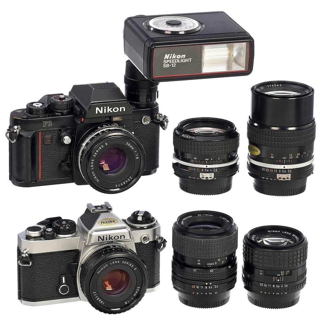 Nikon F3, Nikon FE and 6 Nikon Lenses (1 of 1)