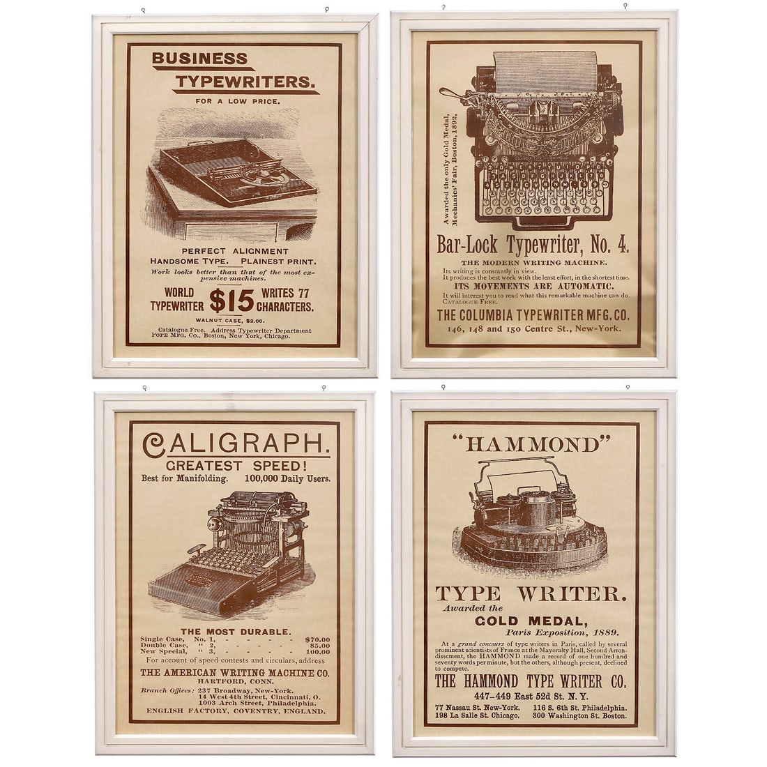 4 Typewriter Advertising Posters, c. 1970 (1 of 5)