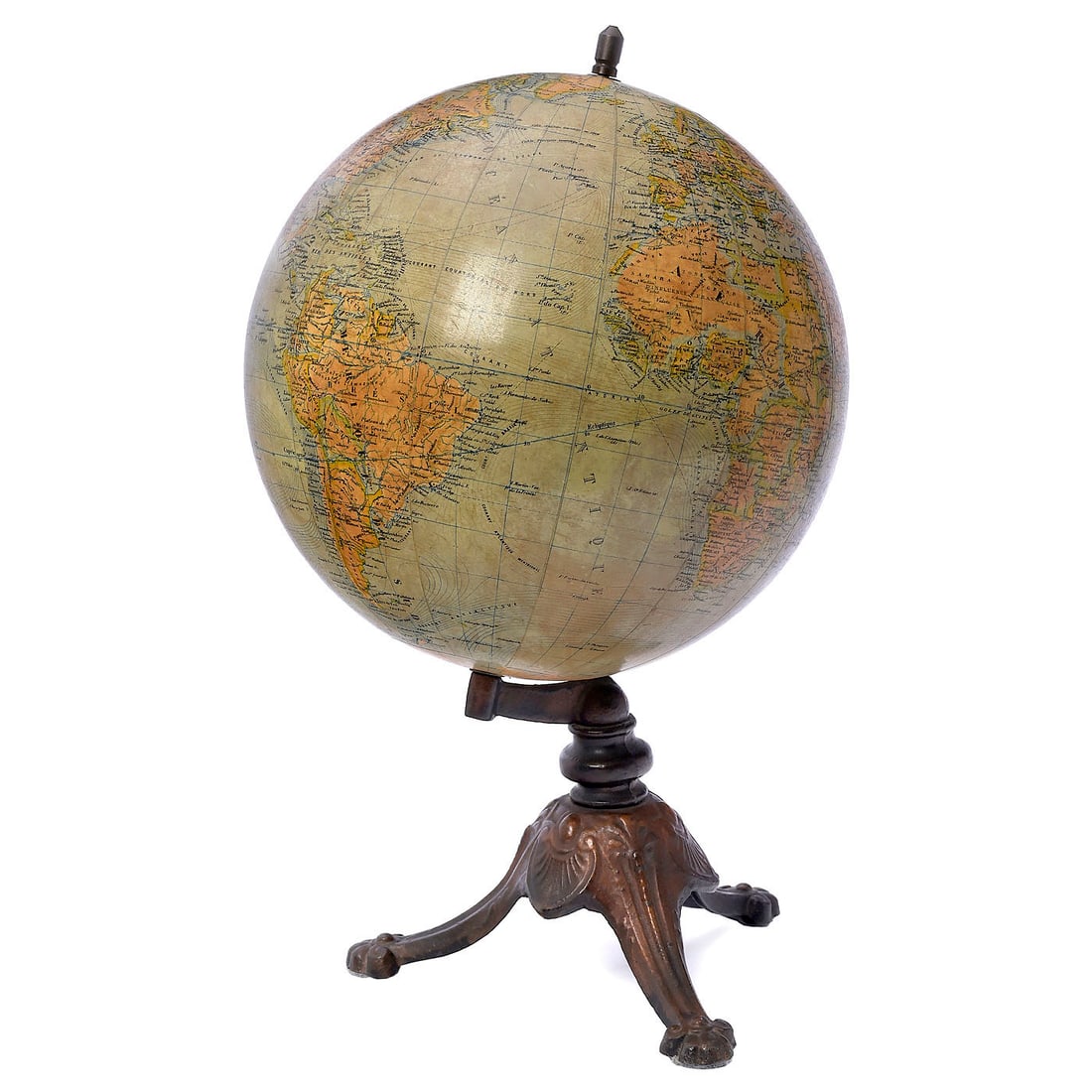 10-Inch French Terrestrial Globe by Bertaux, c. 1890 (1 of 2)