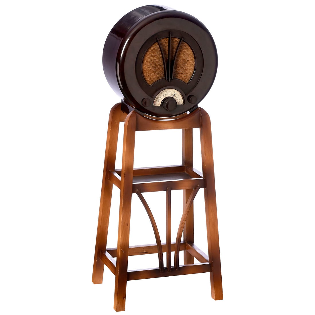 Round Ekco AD75 Radio Receiver on Floor Stand, 1940 (1 of 5)