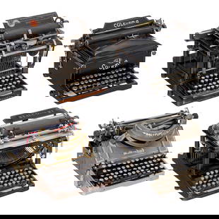 4 Mechanical Typewriters: 4 Mechanical Typewriters 1) "The Salter Visible Standard", 1913, George Salter & Company, West Bromwich, England, cast-iron and aluminum case. – Literature: Martin, 1949, p. 134. – The las