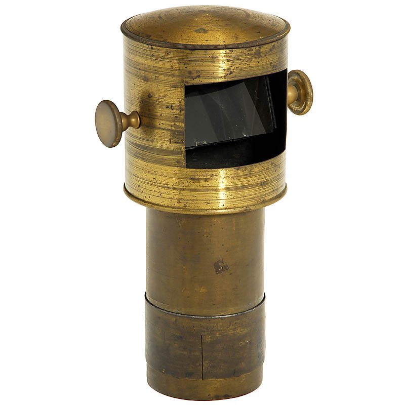 Camera Obscura Prism Lens, 1819 onwards: Camera Obscura Prism Lens, 1819 onwards Prism lens of a movable Camera Obscura used as a drawing device for artists and architects. Unmarked, brass, 9 7/8 in. high, diameter underneath: 3 1/6 in., pri