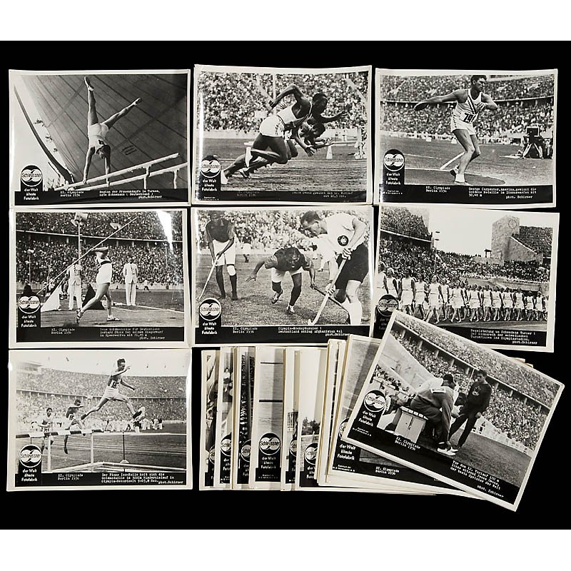 Promotional Prints: Dr. Schleussner/Max Schirner "XI. O: Promotional Prints: Dr. Schleussner/Max Schirner "XI. Olympic Games Berlin 1936" 33 gelantin silver prints 7 x 9 1/2 in. (18 x 24 cm). Photographer: Max Schirner (1891-1952). Sports people: Jesse Owen