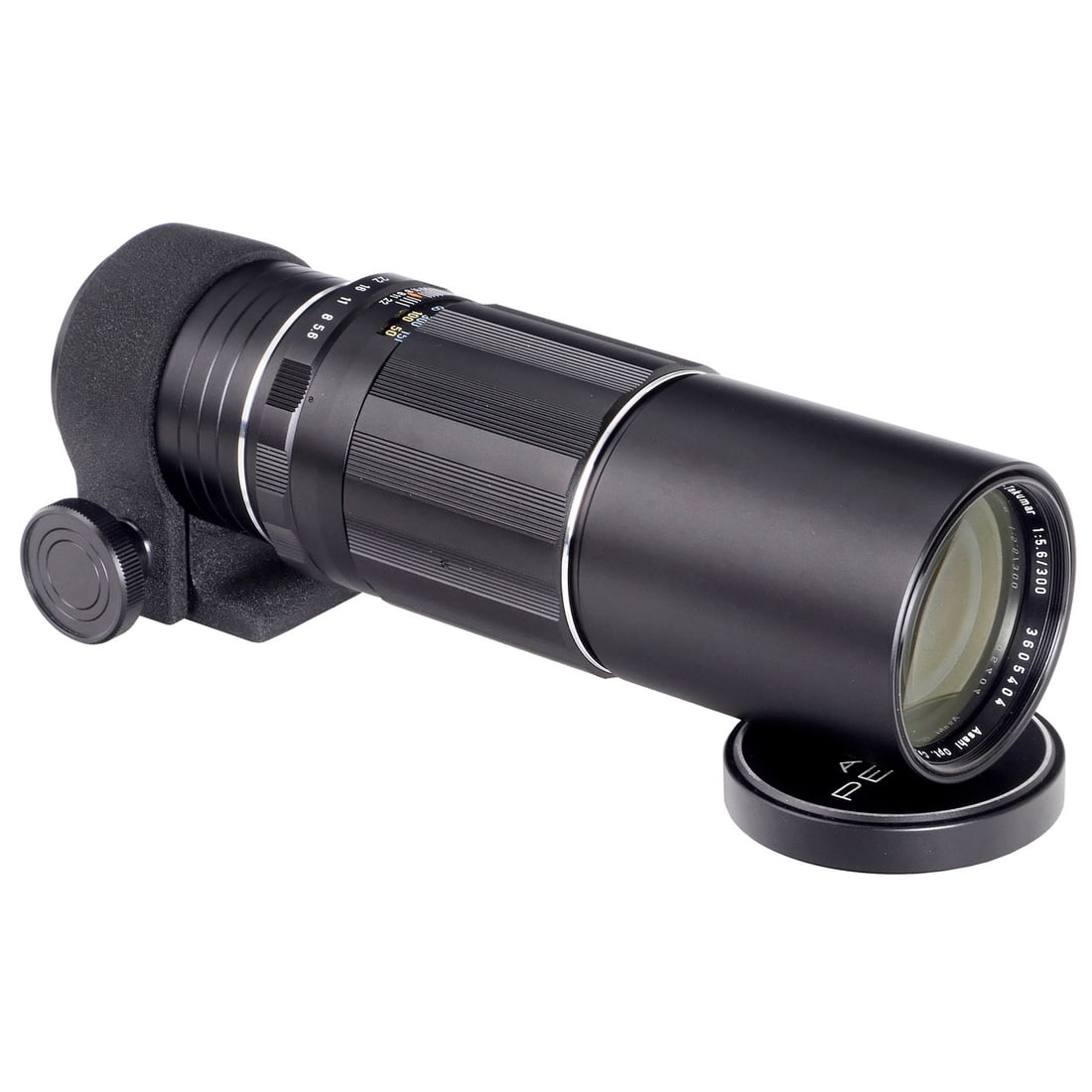 Ultra-Achromatic Takumar 5.6/300 mm: Ultra-Achromatic Takumar 5.6/300 mm Asahi Pentax, Japan. No. 3605404, for M42. Glass clean under point light, aperture and focus flawless, with caps and case. A lens that doesn't require an infrared i