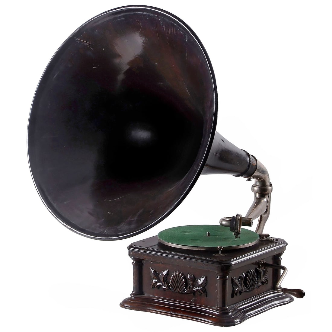 HMV "Cockleshell" Monarch Horn Gramophone with Wood Horn, c. 1905 (1 of 1)