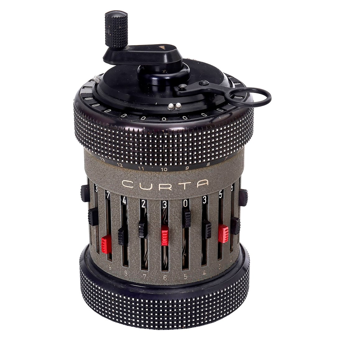 Curta Type II Calculator (Light-Grey), 1962 (1 of 2)