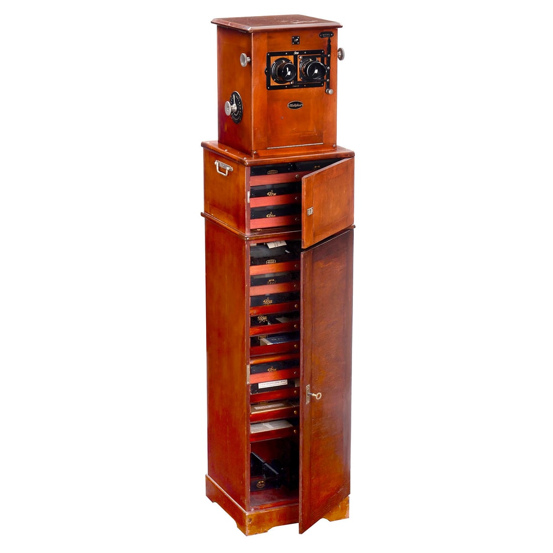 Ica Multiplast Stereo Viewer with Column-Mounted Cabinet, c. 1920 (1 of 1)