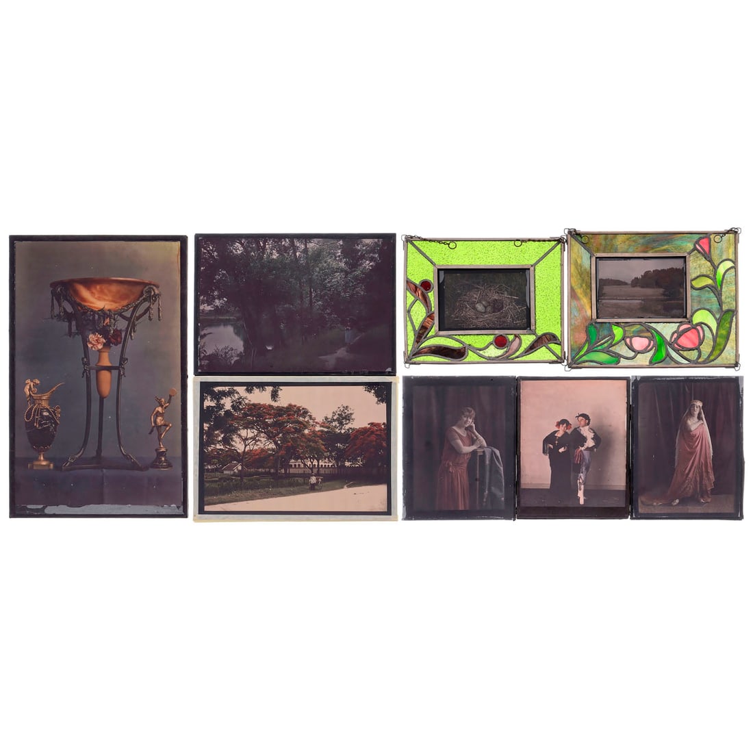 Sample Autochromes by Lumière and Art-Nouveau-Style Glass Frames with Autochromes, 1907 onwards (1 of 7)